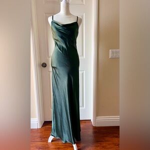 Blush BJ satin long dress size small